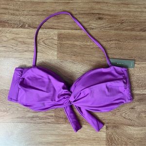 J. Crew Purple Twisted Knot Bikini Swimsuit Top Women New Large Swim Vacation